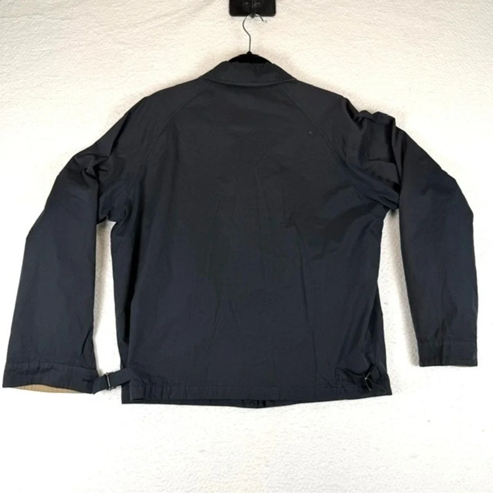 LINCS David Chu Mens Black Harrington Jacket Striped Lining Size M Full Zip